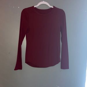 Red,  crew neck, long sleeve